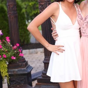 Open-back White Mini Dress